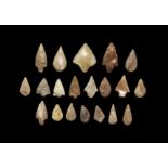 Stone Age Tear-Drop and Barbed Arrowhead Group