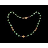 Romano-Egyptian Gold Chain Necklace w/ Emeralds