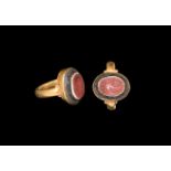 Roman Gold Ring with Banded Intaglio