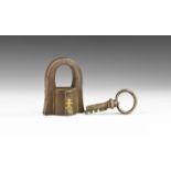 Post Medieval Large Padlock and Key