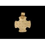 Viking Gold Stamped Cross Pendant