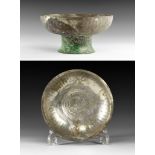 Western Asiatic Sassanian Footed Bowl with Bird