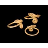 Roman Gold Snake Ring