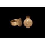 Byzantine Gold Marriage Ring with Busts