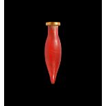 Egyptian Gold-Topped Red Glass Vessel