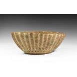 Western Asiatic Elliptical Bowl with Lotus Design