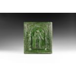 Post Medieval German Green-Glazed Stove Tile