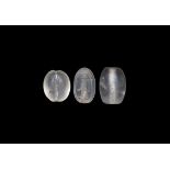 Egyptian Rock Crystal Scarab Bead Group