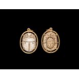 Egyptian Scarab in Gold Pendant