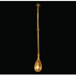 Byzantine Gold Baptismal Spoon with Cross Finial