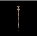 Roman Female-Headed Pin