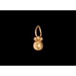 Greek Gold Globe Earring