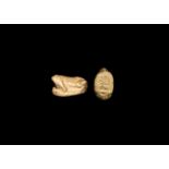 Egyptian Gold Frog Amulet for Amenhotep