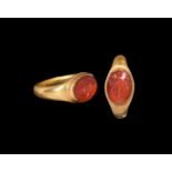 Roman Gold Ring with Ceres Intaglio