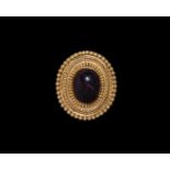 Greek Gold Jewelled Brooch