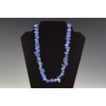 Post Medieval Blue Chalcedony Bead Necklace