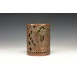 Chinese Figural Brush Pot