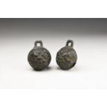 Chinese Lion Mask Bell Pair