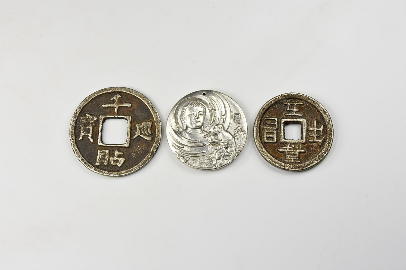 Chinese Cash 'Coins' and Buddha Pendant Group