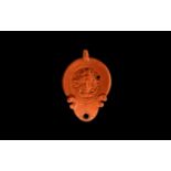 Roman Style Large Oil Lamp with Head of Medusa