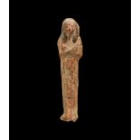 Egyptian Large Painted Terracotta Shabti