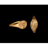 Phoenician Gold Seal Ring with Portrait