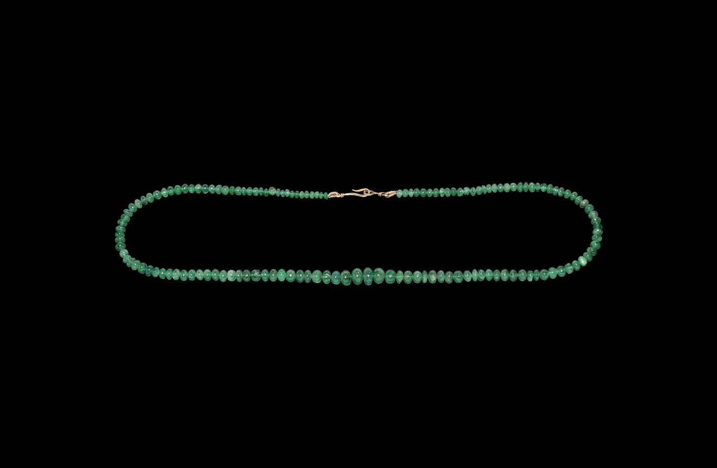 Egyptian Polished Emerald Bead Necklace