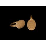 Roman Gold Signet Ring with Inscription