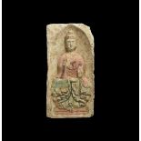 Chinese Northern Wei Painted Buddha Brick