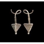 Greek Silver Earring Pair