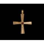 Byzantine Gold Cross with Garnet