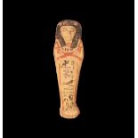 Egyptian Painted Shabti with Inscription