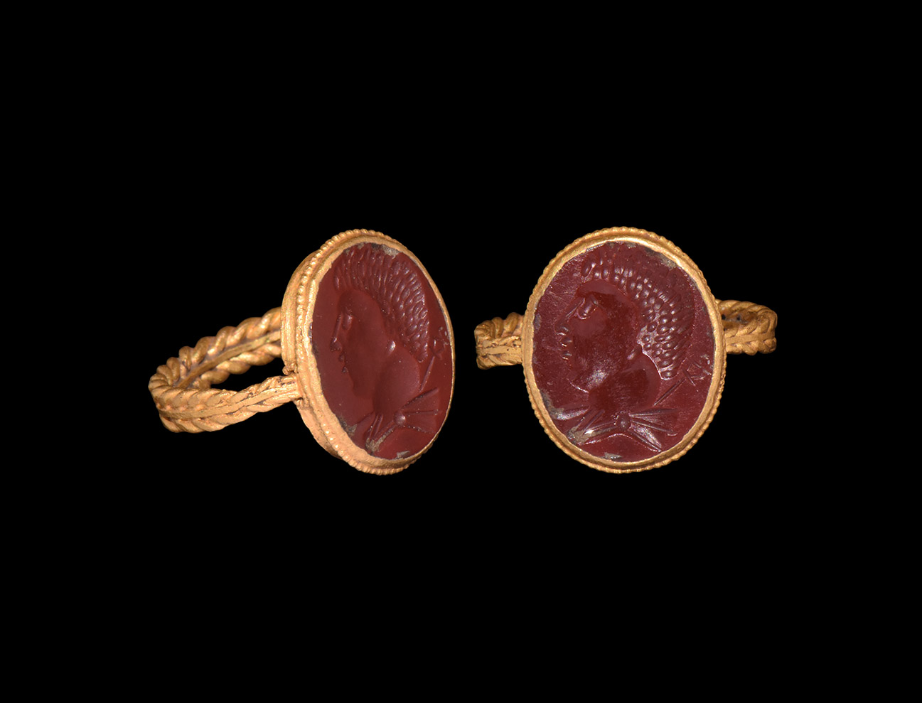 Roman Gold Ring with Portrait Intaglio