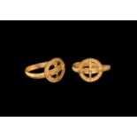 Byzantine Gold Ring with Cross Monogram