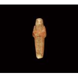 Egyptian Painted Alabaster Shabti