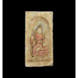 Chinese Northern Wei Painted Buddha Brick