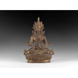 Tibetan Gilt Meditating Buddha Figure