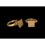 Byzantine Gold Ring with Cross Monogram