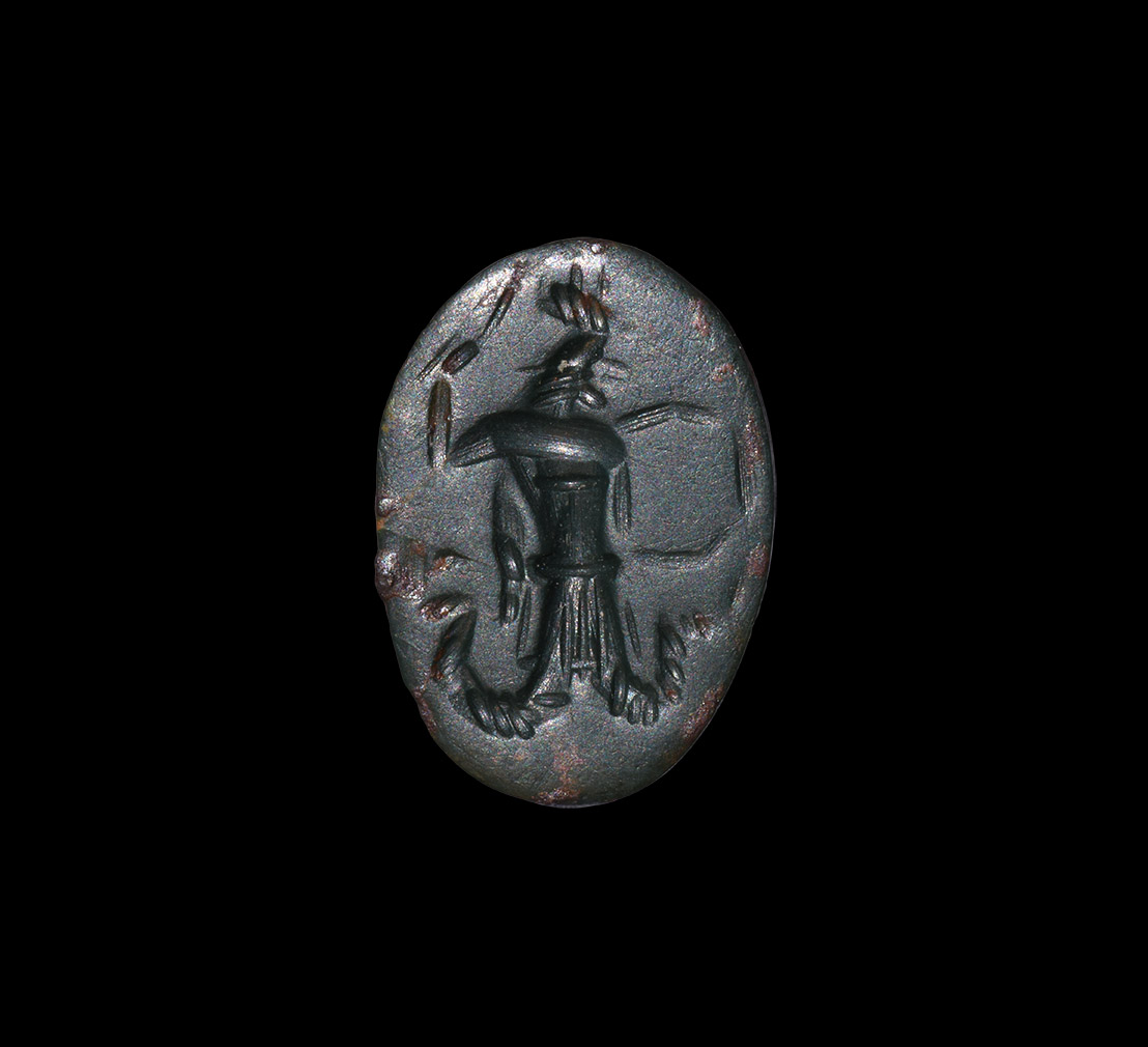 Roman Heliotrope Intaglio with Anguipede