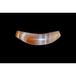 Western Asiatic Polished Agate Elbow Bead