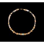 Greek Mosaic Bead Necklace with Gold Spacers