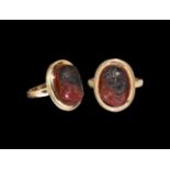 Post Medieval Bloodstone Intaglio in Gold Ring