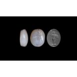 Western Asiatic Chalcedony Bead with Goddess