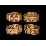 Byzantine Gold Emerald Jewelled Bracelet