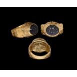 Islamic Ottoman Gilt Ring with Beast Intaglio