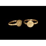 Medieval Gold Signet Ring with Eagle
