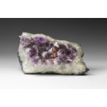Amethyst and Hematite Crystal Geode Segment