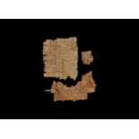 Egyptian Papyrus Page Fragment Group