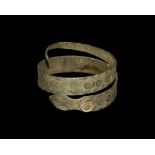 Roman Stamped Snake Bracelet