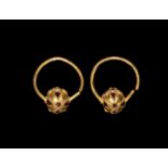 Merovingian Gold and Garnet Earring Pair